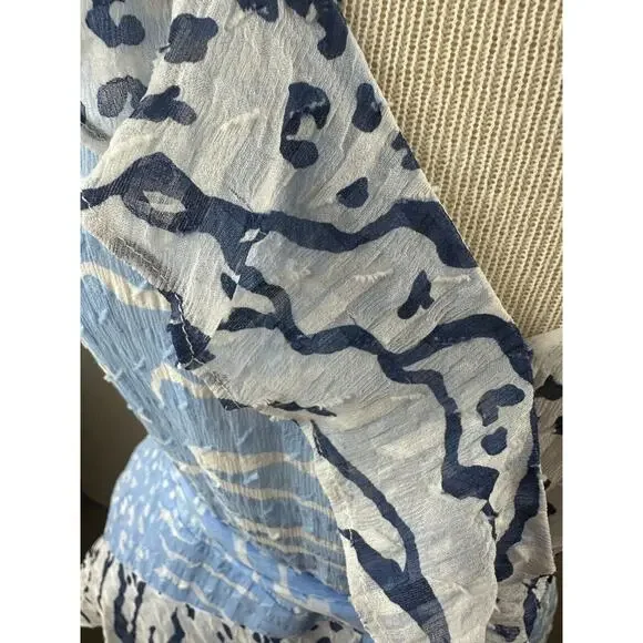 Tanya Taylor Bianka Silk Blend Wrap Dress Party Mini Leopard Short Sleeve Size 6 - Picture 14 of 16